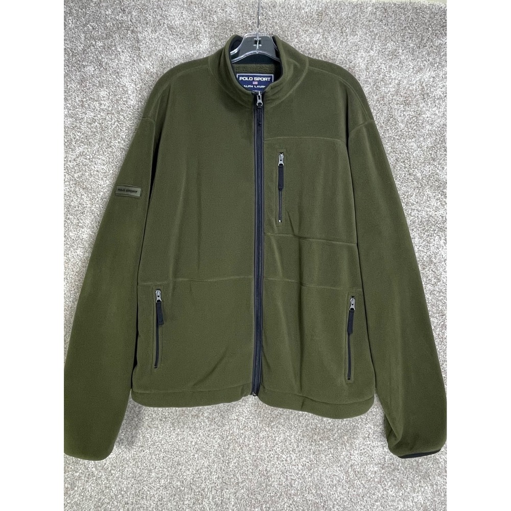 Polo Sport Ralph Lauren VTG Polartec Fleece Jacket Men XL Green Full Zip Outdoor